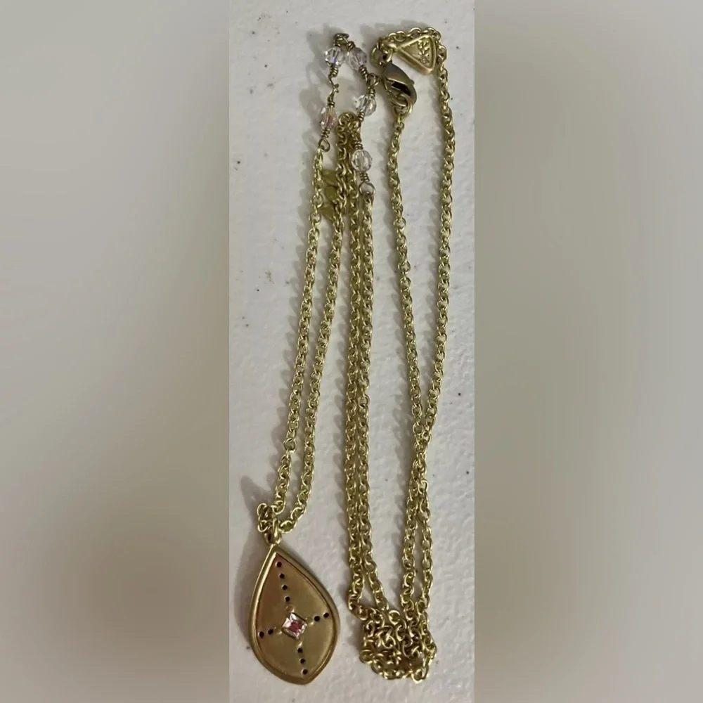💫 SILPADA WEEKENDER Gold Pendant Made w/ Swarovski Crystal K&R Necklace Vintage